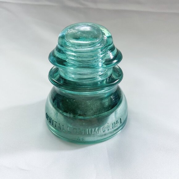 Whitall Tantum Co. No. 1 Vintage Aqua Blue Glass Insulator - Picture 1 of 7